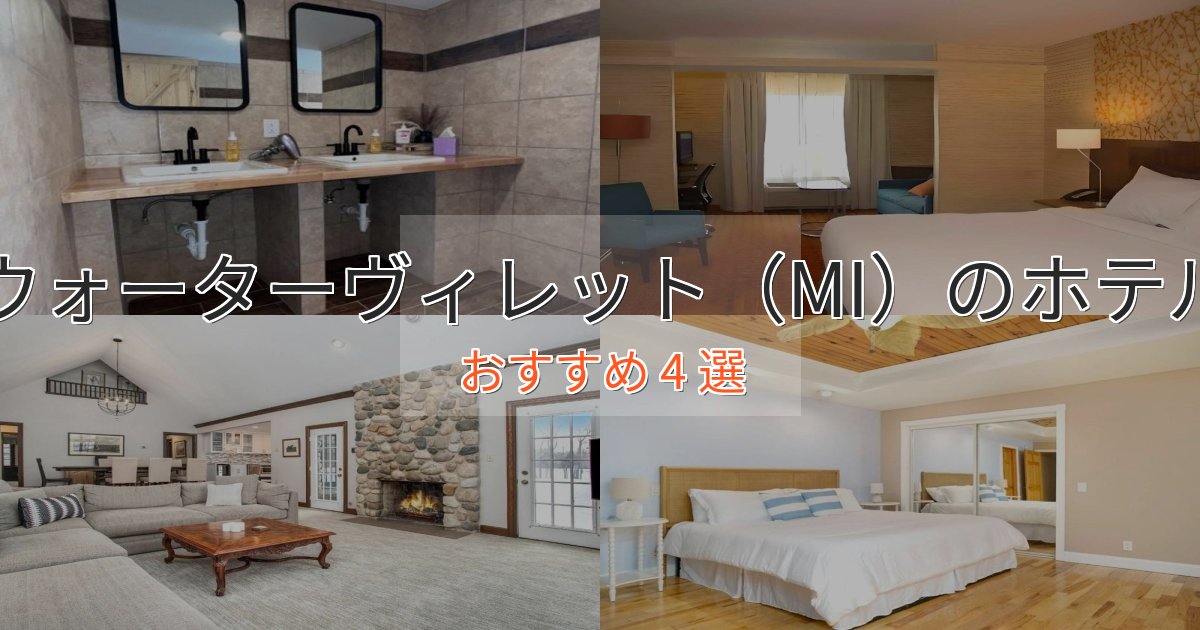 《今だけ特価》実際に泊まって分かったウォーターヴィレット（MI）の洗練されたホテル4選【上品な宿泊】